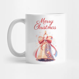 Merry Christmas bell with ribbon Mug